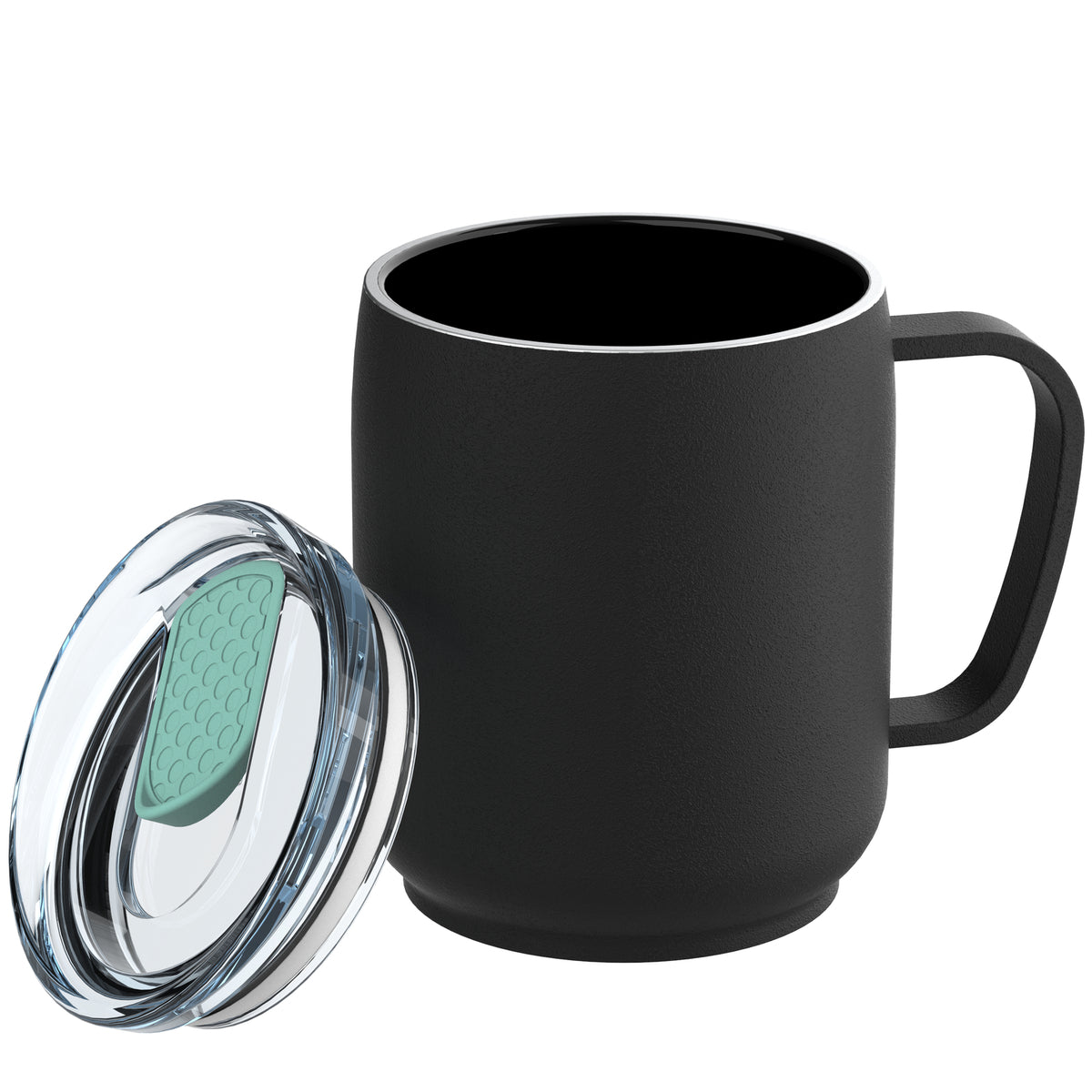 Becher: schwarz, Deckel: mint