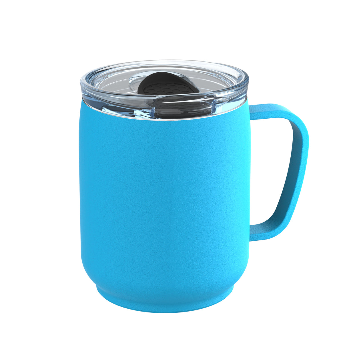 Becher: cyan, Deckel: schwarz
