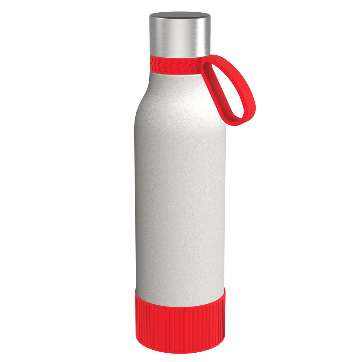 Flasche: weiß, Ring: rot, Hülle: rot