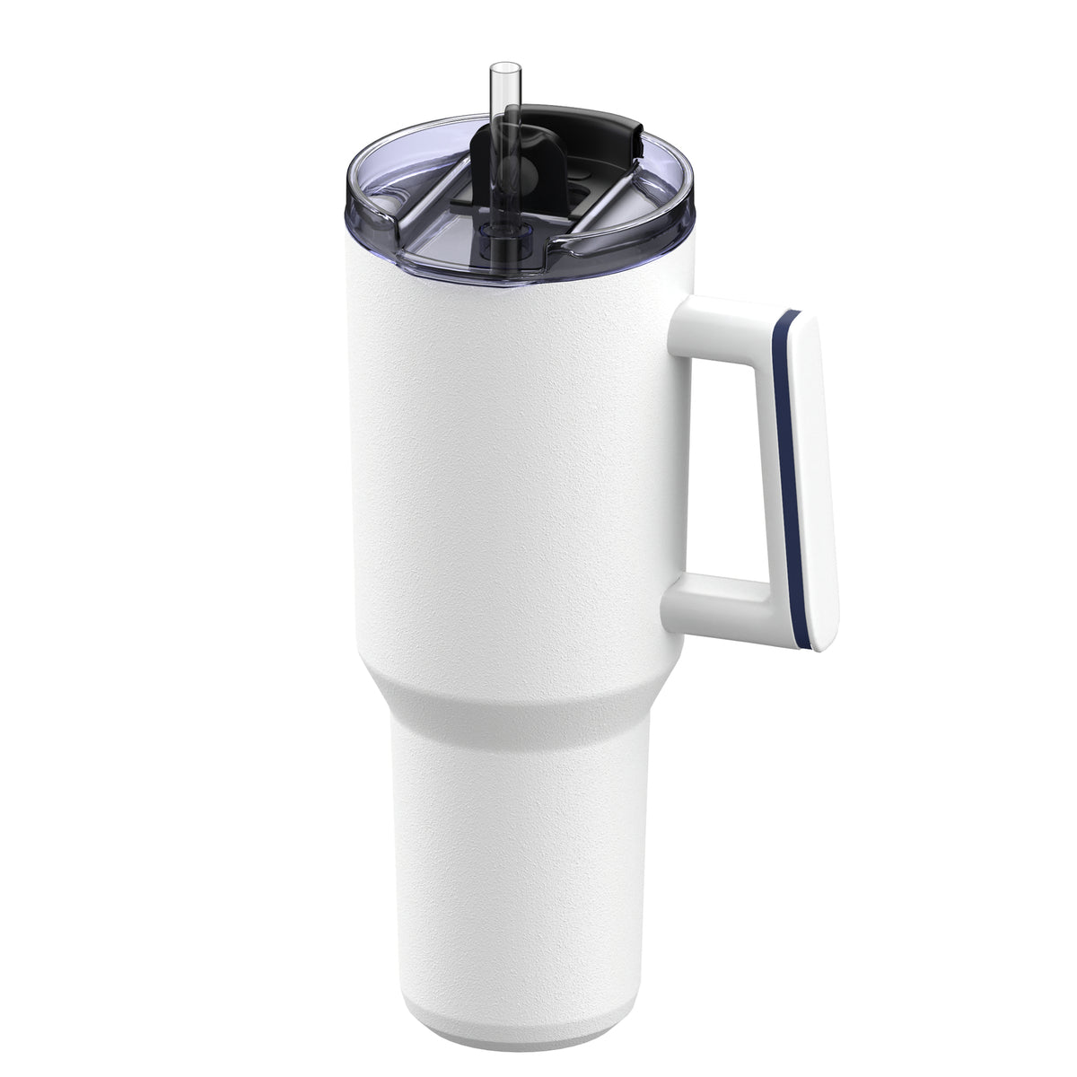 Becher: weiß, Ring: dunkelblau