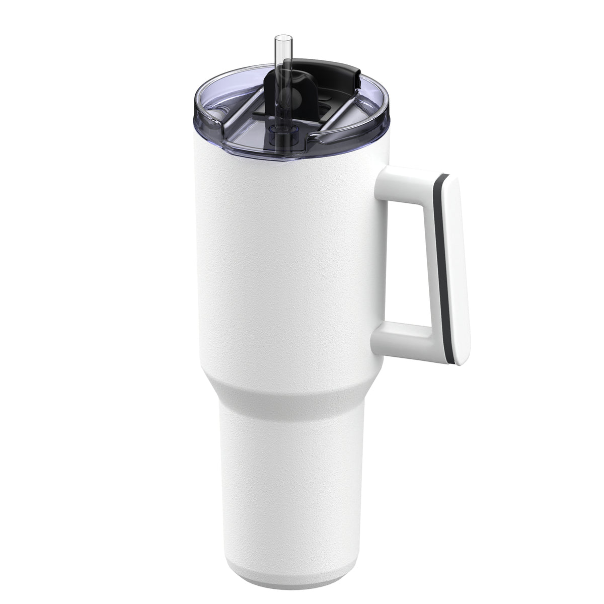 Becher: weiß, Ring: dunkelgrau