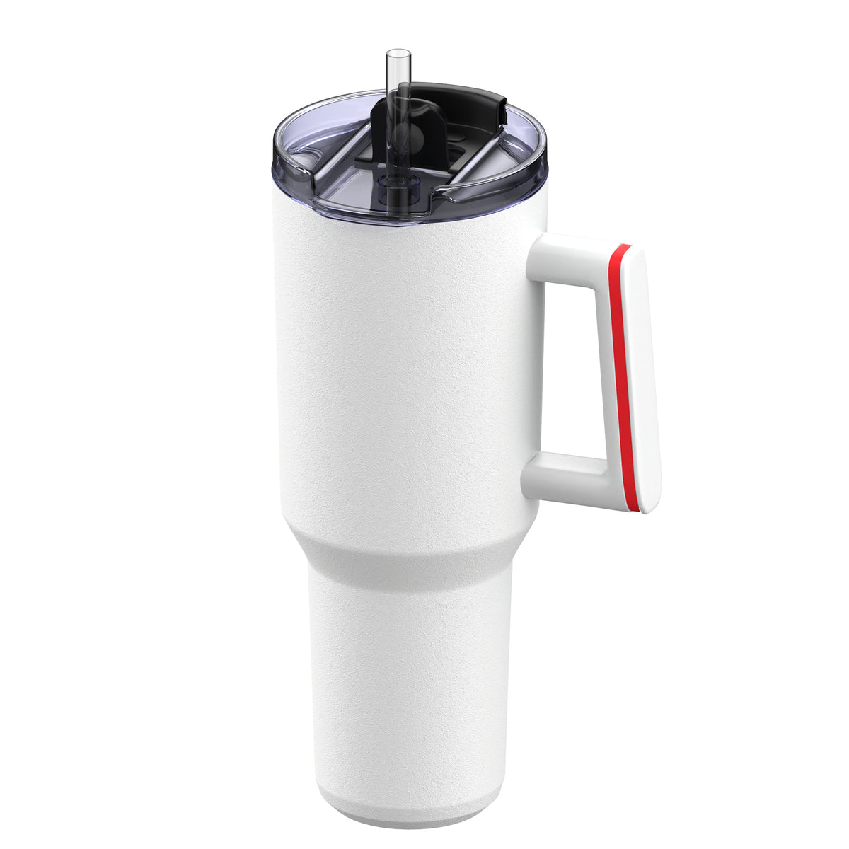 Becher: weiß, Ring: rot