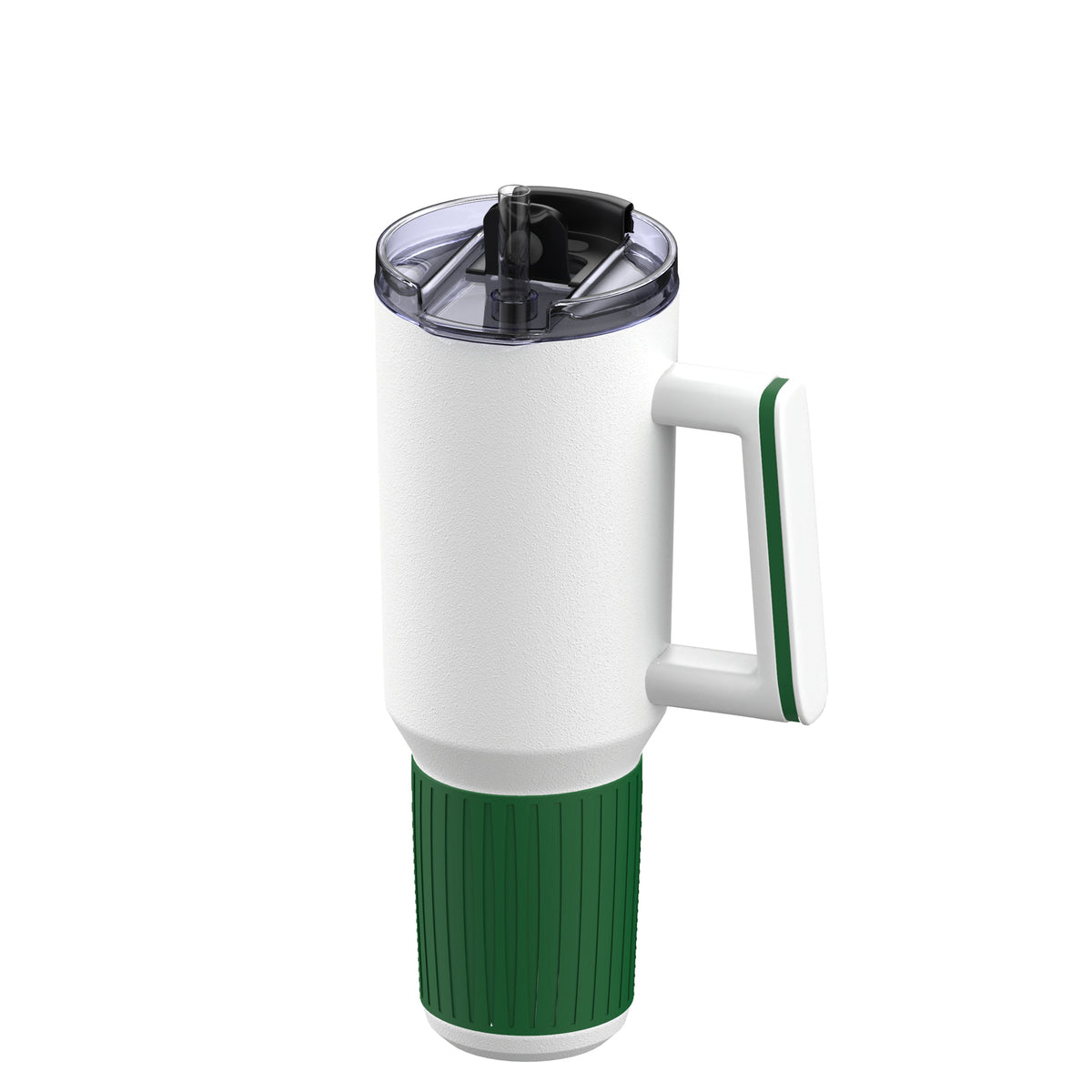 Becher: weiß, Ring: grün, Hülle: grün