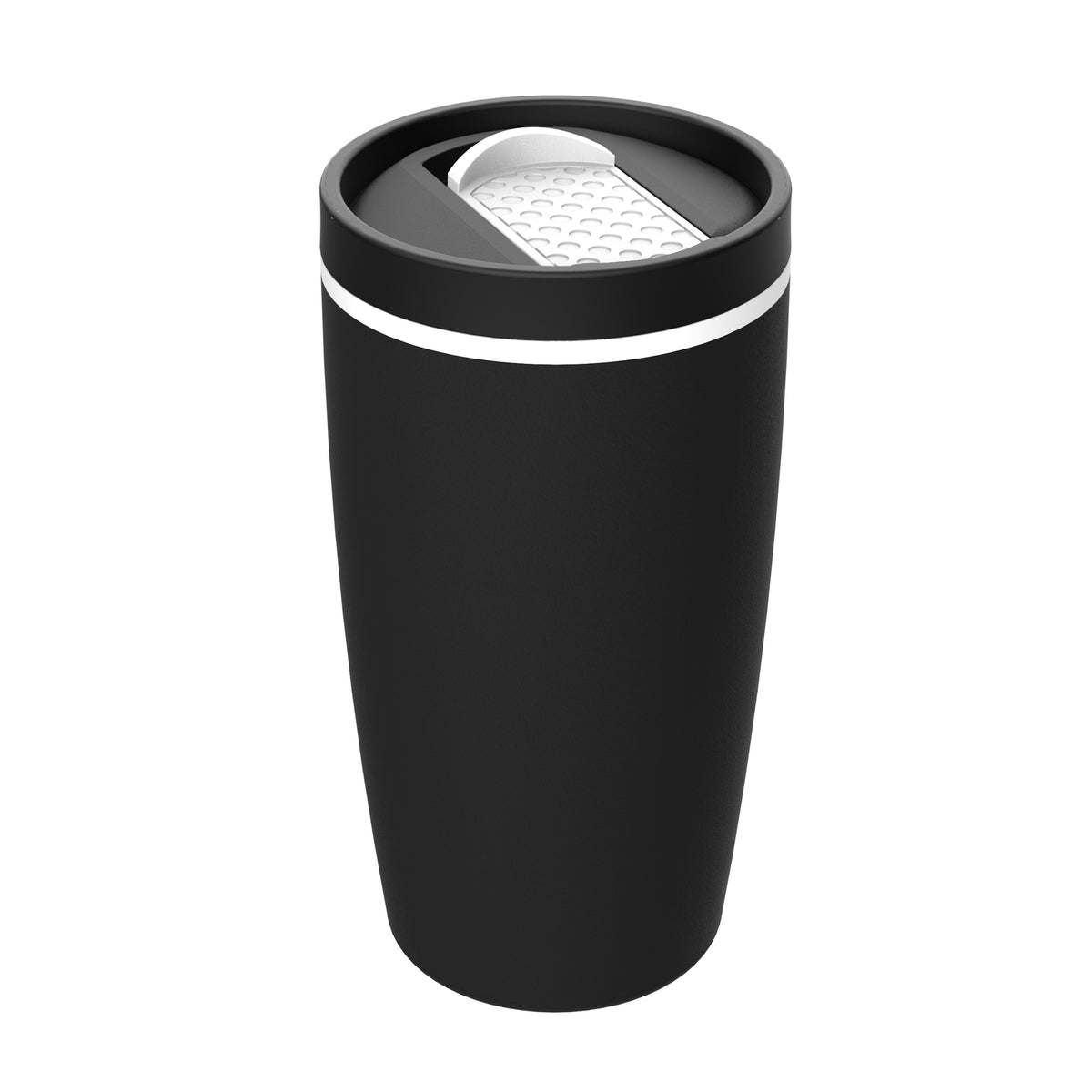 Becher: schwarz, Hülle: weiß, Ring: weiß