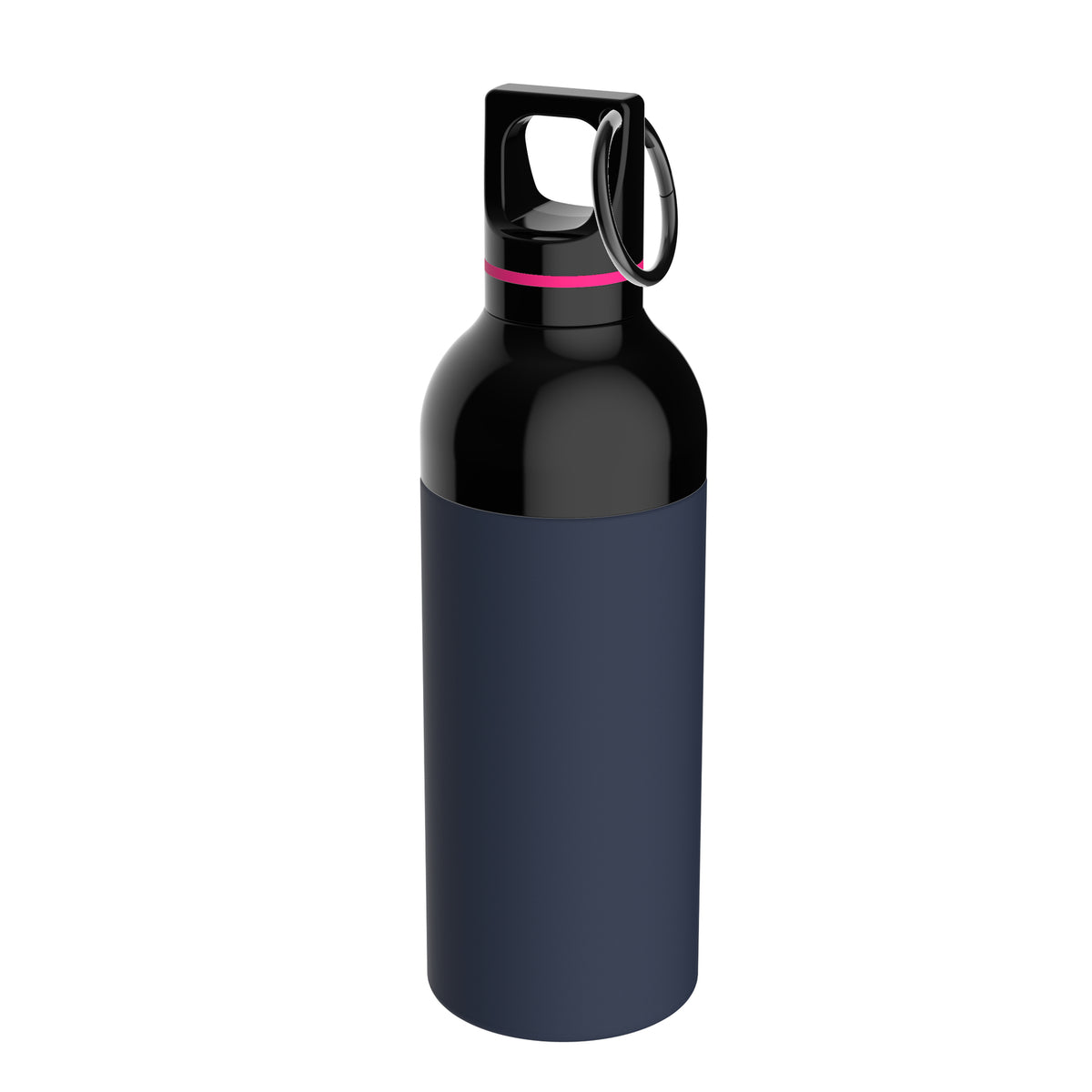 Flasche: blau, Ring: magenta