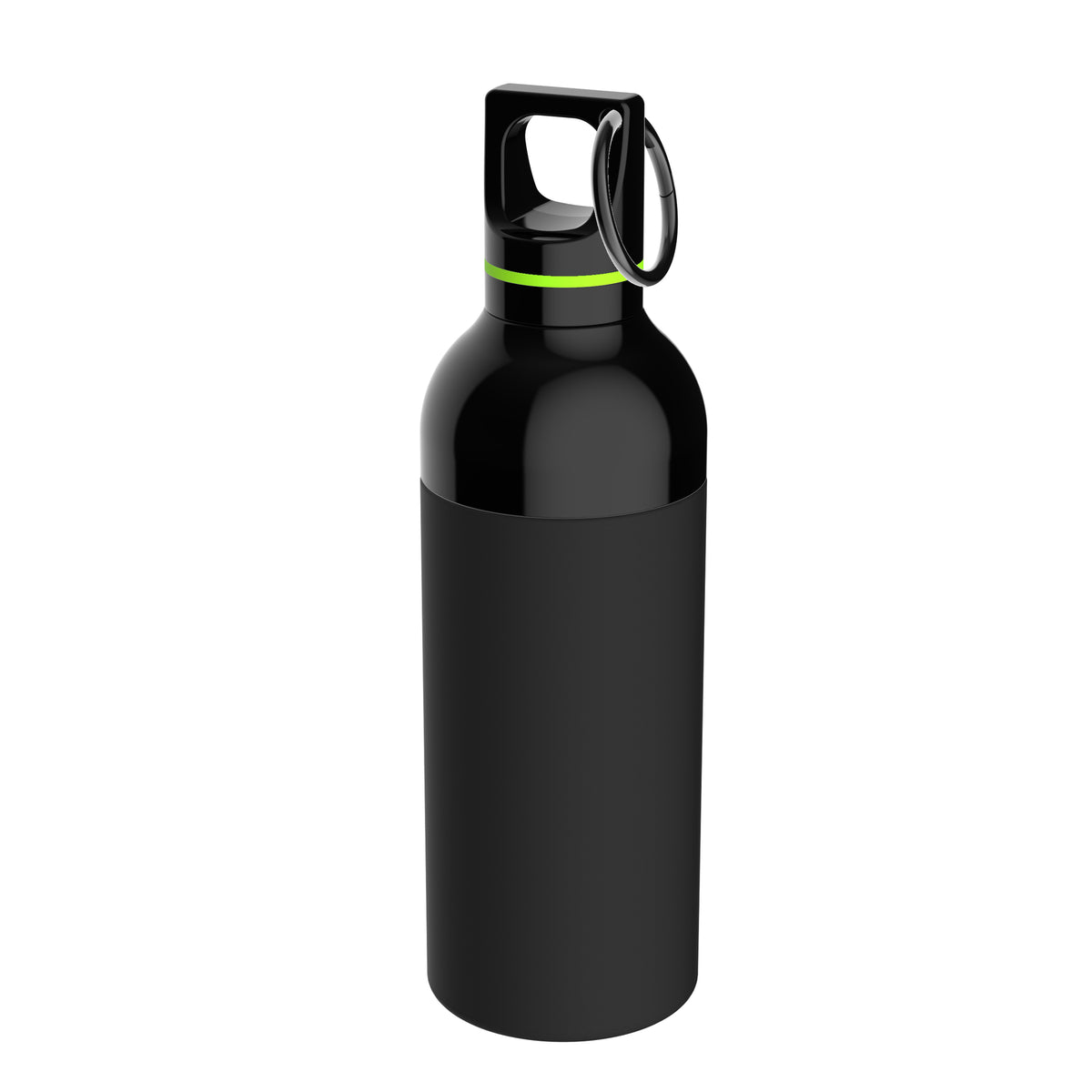 Flasche: schwarz, Ring: hellgrün