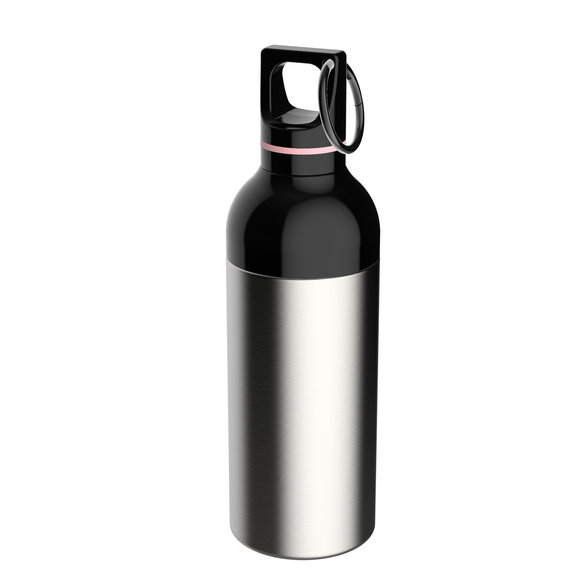 Flasche: silber, Ring: hellmagenta