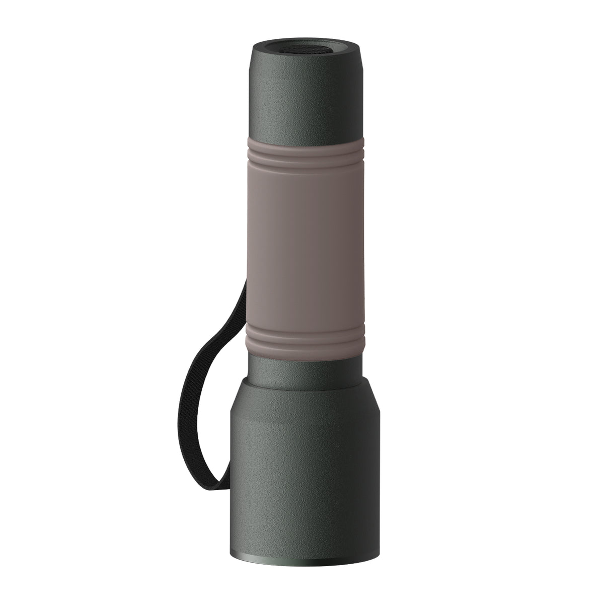 Taschenlampe: grau, Hülle: braun