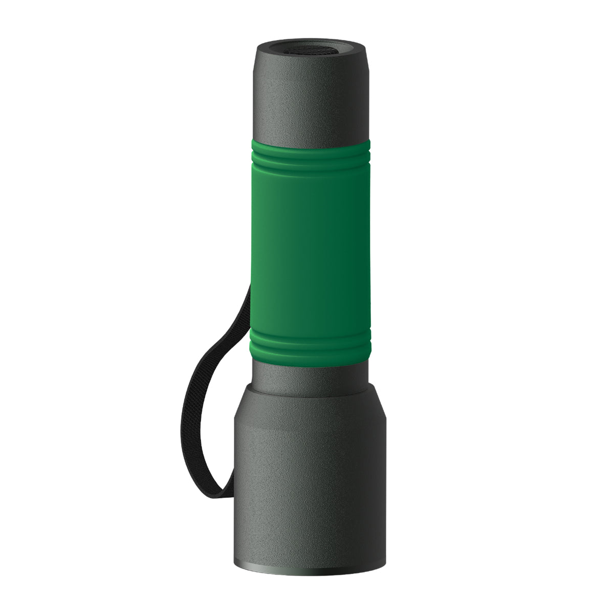 Taschenlampe: grau, Hülle: grün