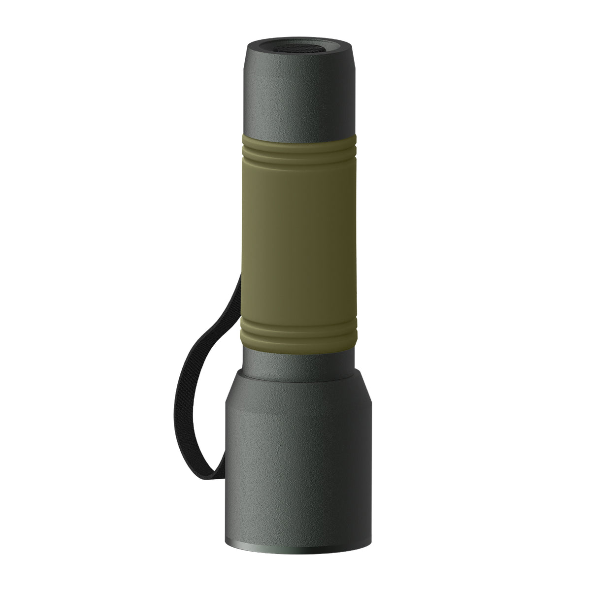Taschenlampe: grau, Hülle: olivgrün