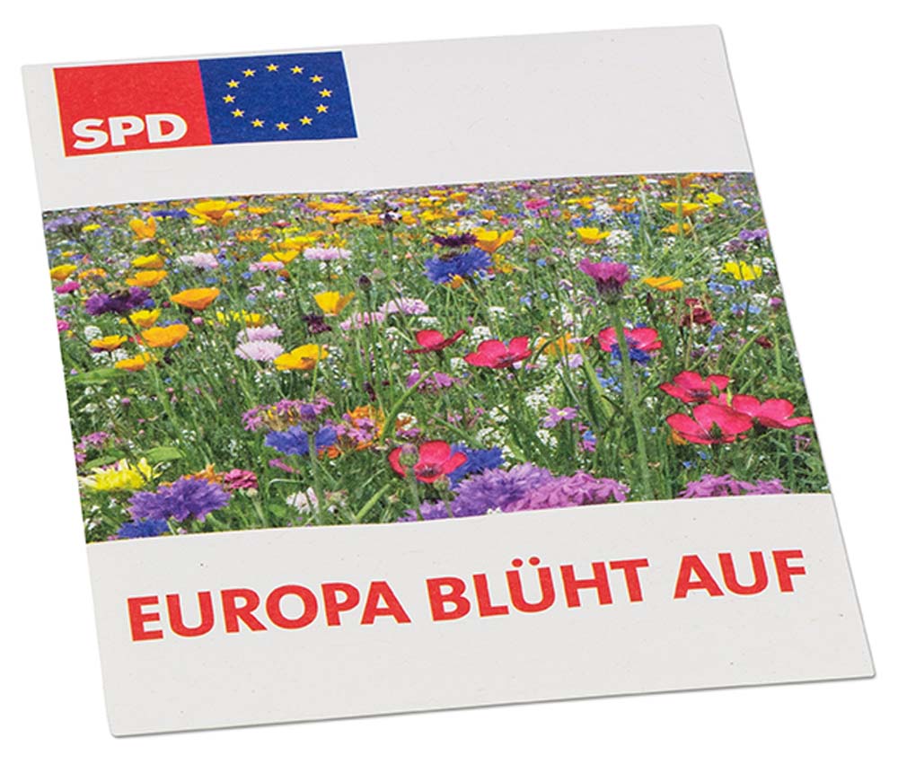 Samentütchen aus Recyclingpapier bedruckt