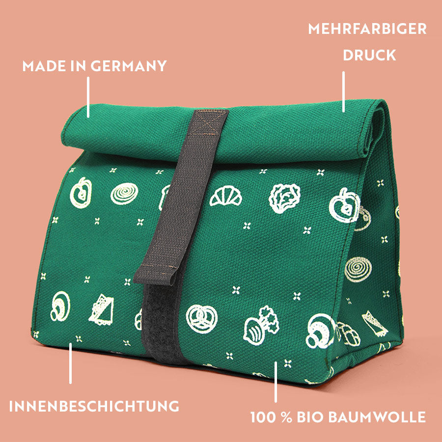 Snackbeutel mit frische Inlay grün