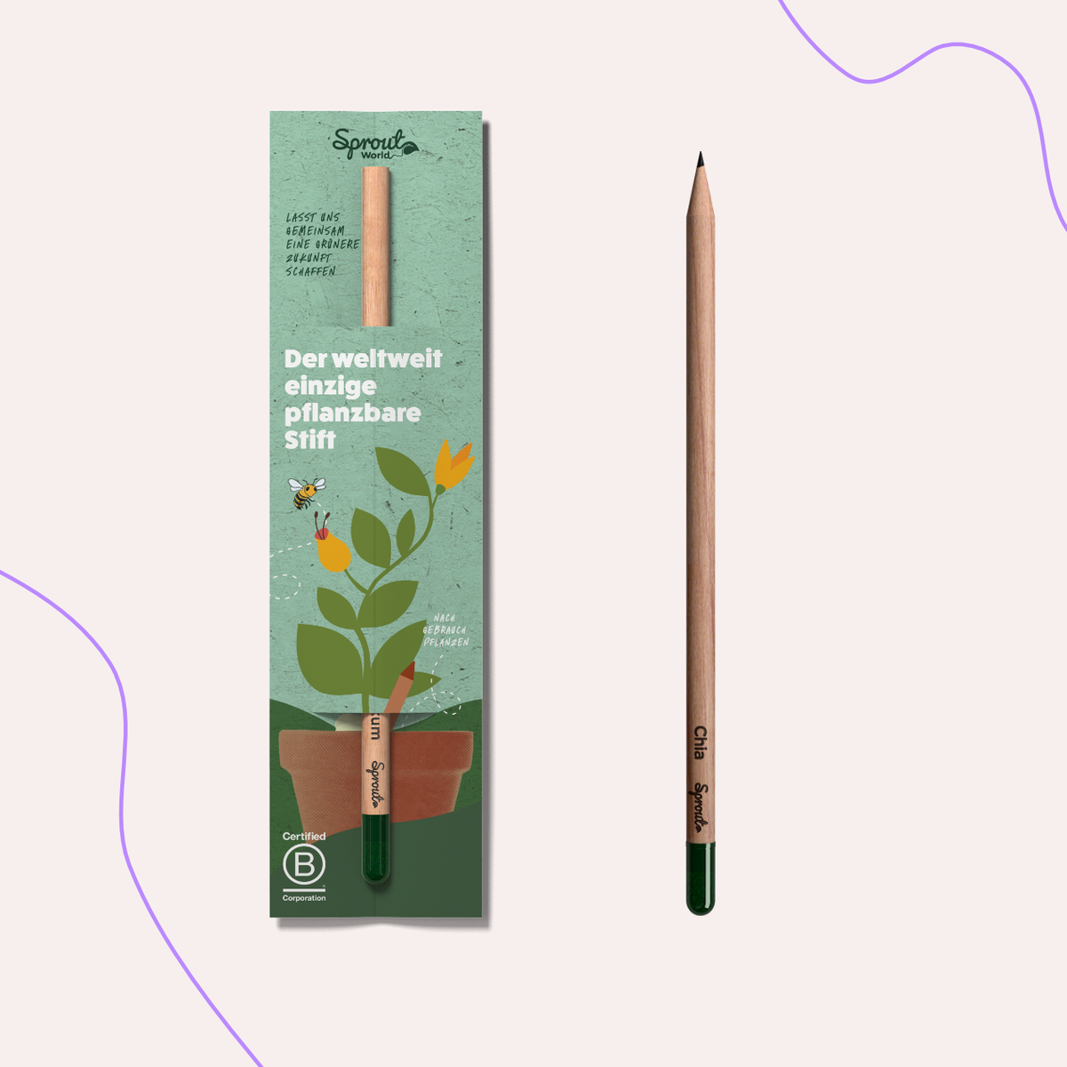 Sprout Bleistift mit Samen im Standardmotiv