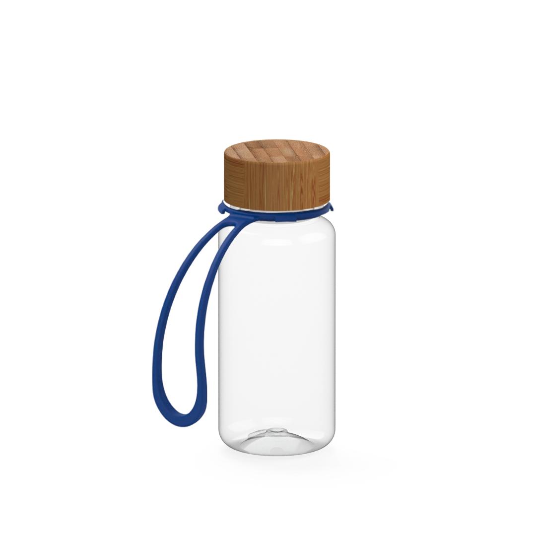 400ml Trinkflasche mit Lasche - transparent/blau