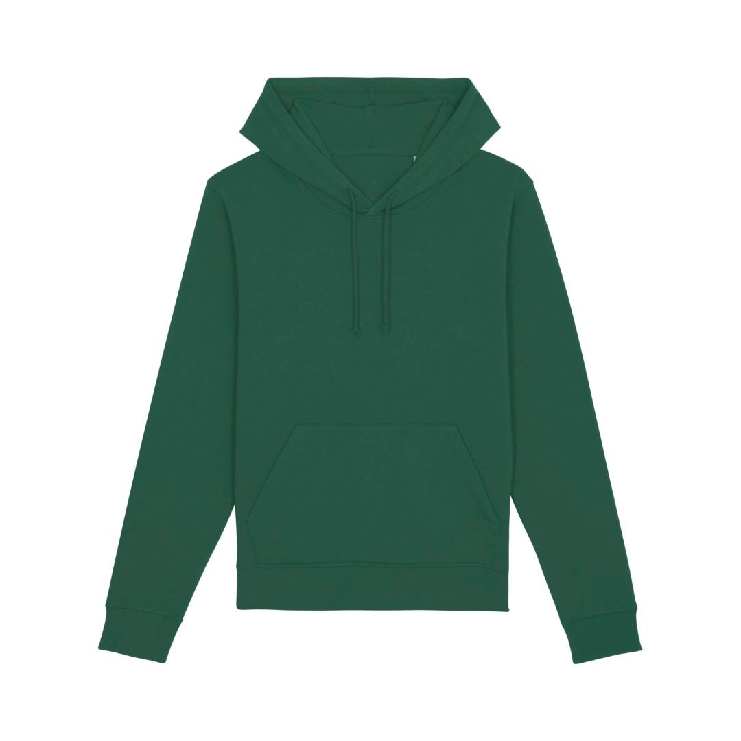 Unisex Hoodie in grün.