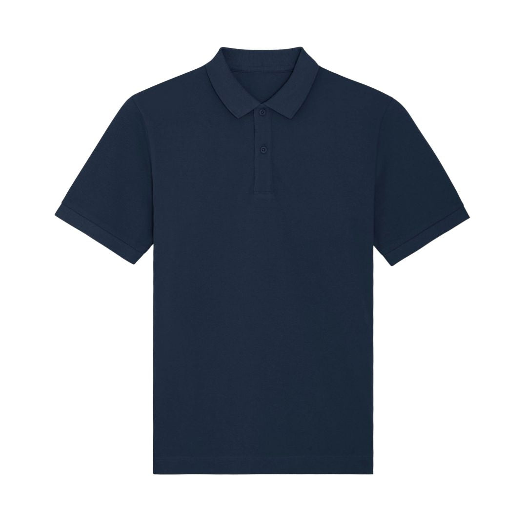 Unisex Poloshirt in dunkelblau.