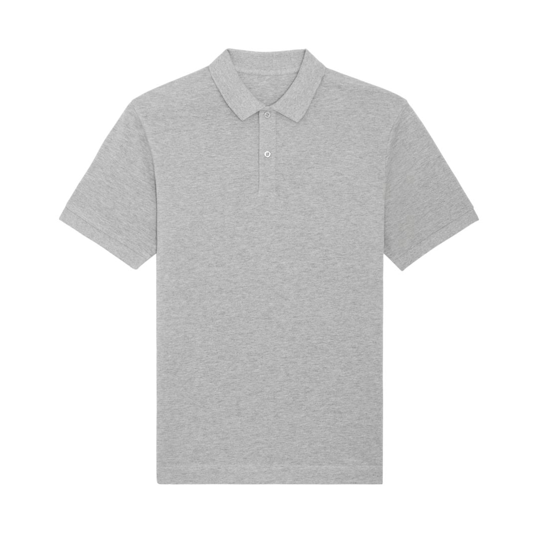 Unisex Poloshirt in Grau meliert.