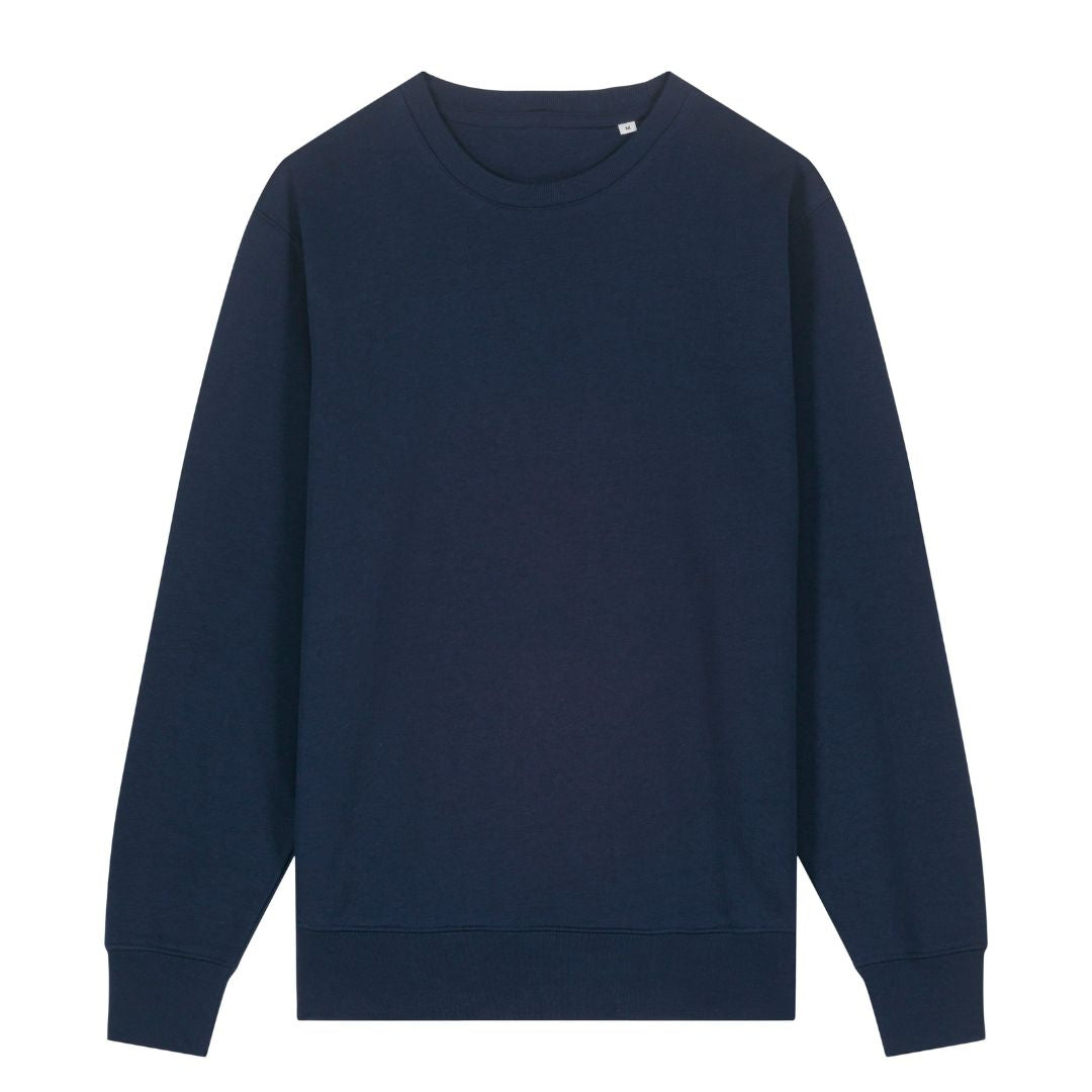 Unisex Sweatshirt in Dunkelblau.