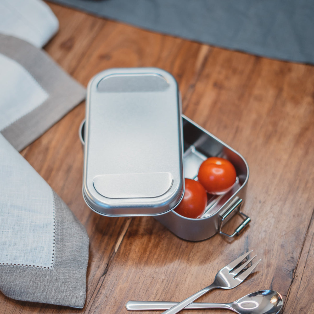 Weißblech Lunchbox Silver