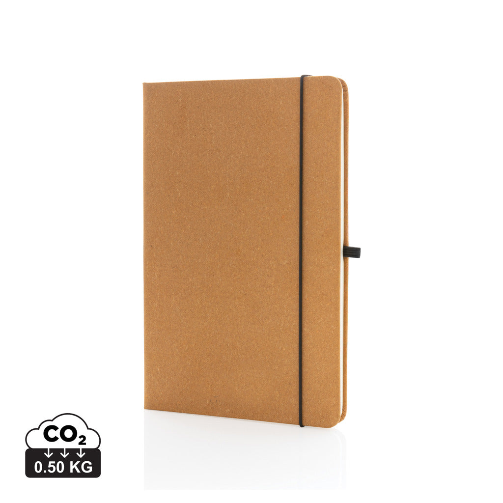 A5 Hardcover Notizbuch aus GRS recyceltem PU – braun