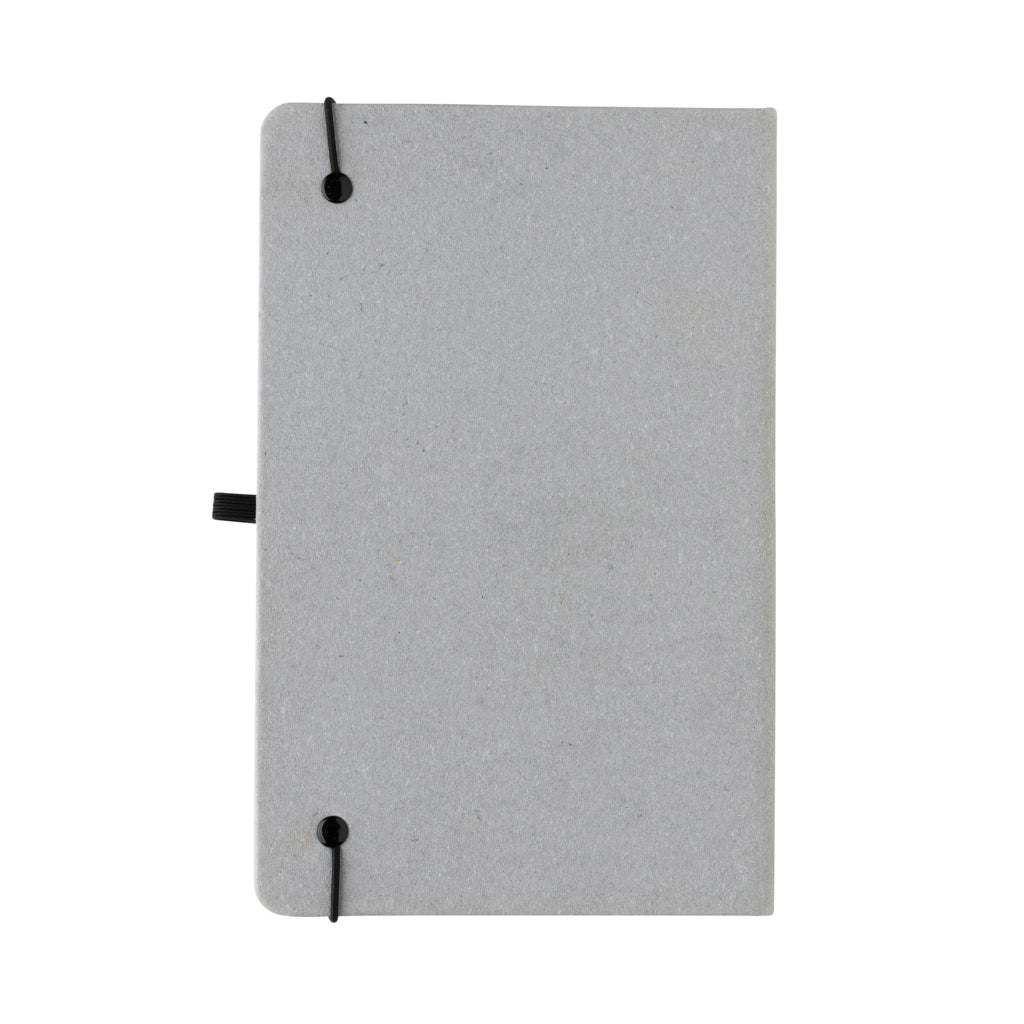 A5 Hardcover Notizbuch aus GRS recyceltem PU – Hellgrau
