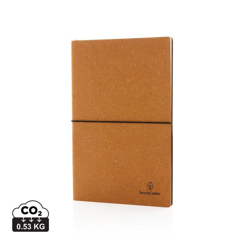 A5 Notizbuch aus GRS recyceltem Leder – braun