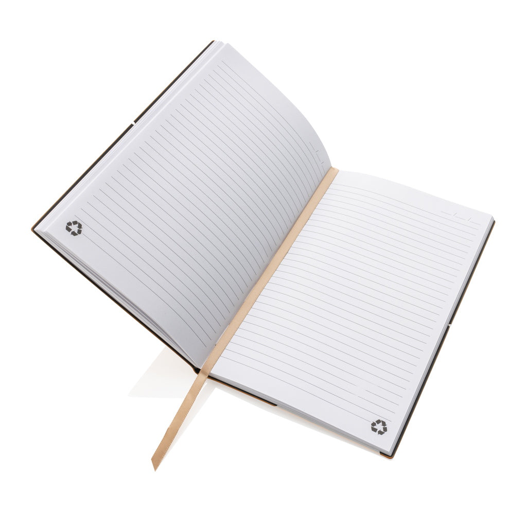 A5 Notizbuch aus GRS recyceltem Leder – braun
