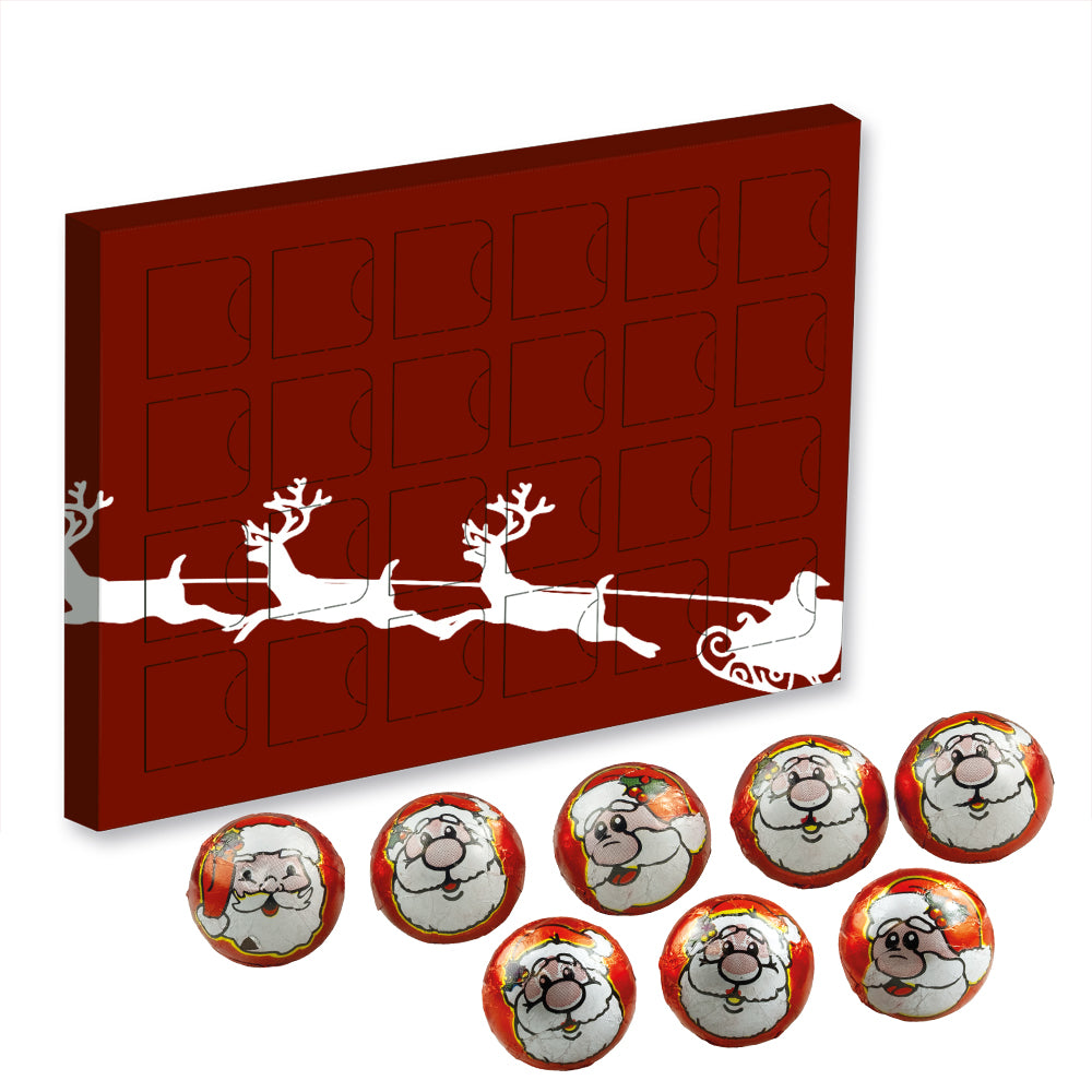 Adventskalender Midi mit Schokolade und Marzipan – Schoko Haselnuss Pralinen, ca. 168 g