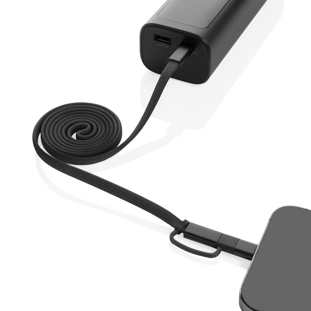 Arc ultradünnes 60W 2-in-1 Magnetkabel – schwarz