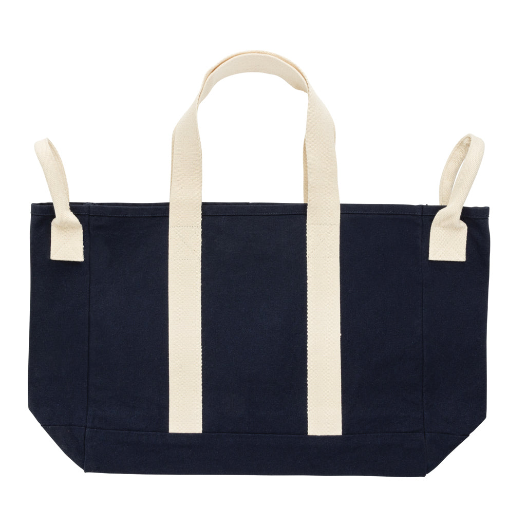 BEAU AWARE™ Strandtasche aus 400gr/m² recyceltem Canvas – navy blau