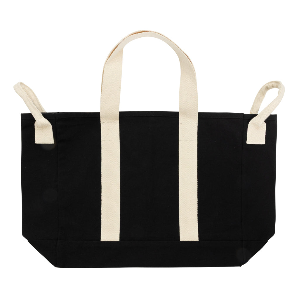 BEAU AWARE™ Strandtasche aus 400gr/m² recyceltem Canvas – schwarz