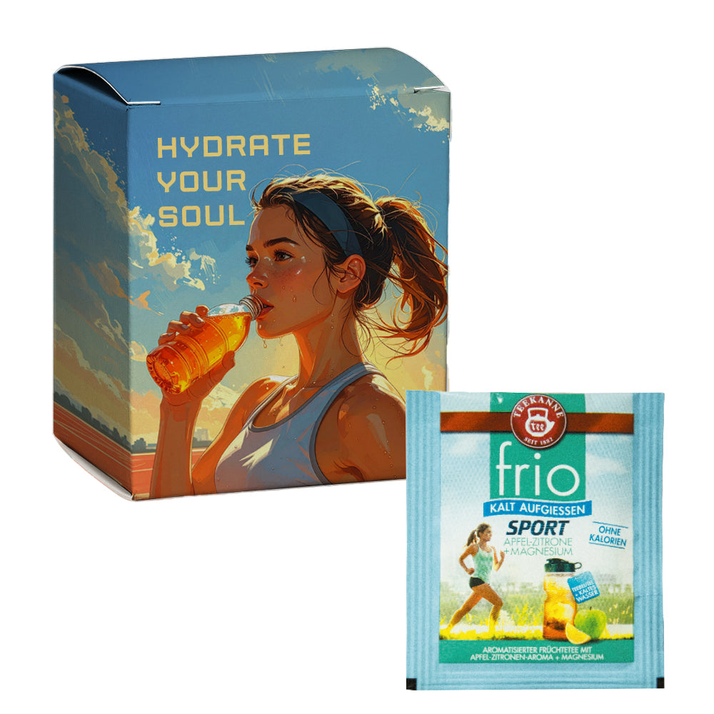 Beuteltee Sortiment in der kleinen Faltschachtel – Beuteltee Sport, Apfel Zitrone + Magnesium (Kalt Aufguss), 5 Stück, 12,5 g