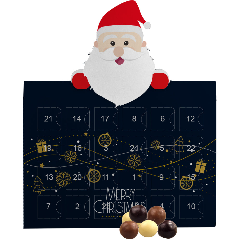 Bio Adventskalender in Weihnachtsmann Form