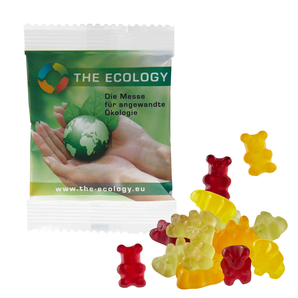 Bio Fruchtgummi Bärchen im bedruckten Werbetütchen 85 x 60 mm