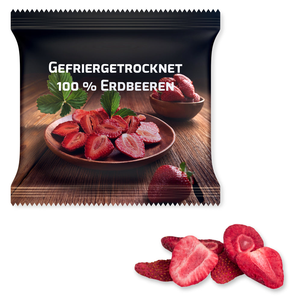 Bio Gefrierobst in der Maxi XL Tüte – Bio Gefriergetrocknete Erdbeeren, ca. 15 g