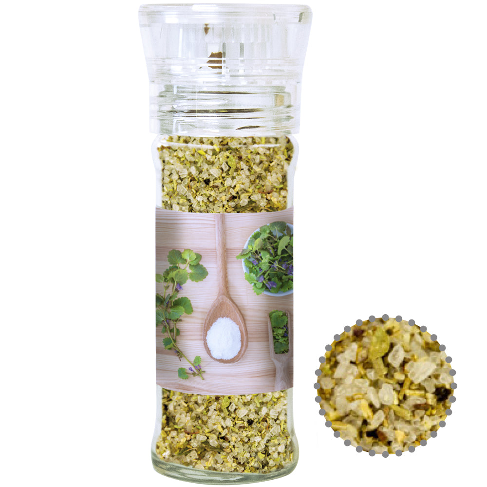 Bio Gewürzmischungen in der Gewürzmühle aus Glas – Bio Gewürzmischung Kräutersalz, ca. 50 g
