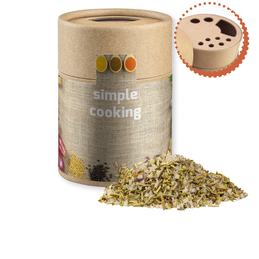 Bio Gewürzstreuer Midi mit Logo – Bio Gewürzmischung Kräutersalz, ca. 80 g