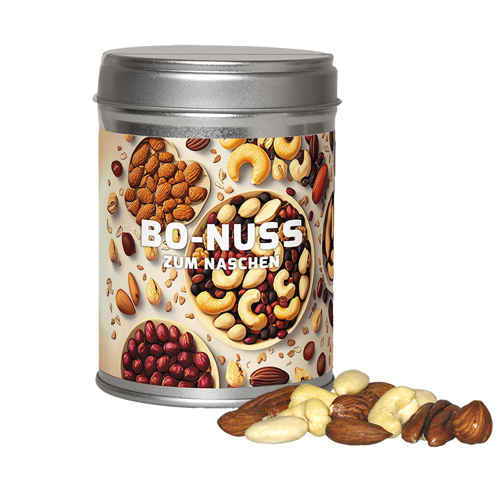 Bio Snacks in der Doppeldose aus Metall – Bio NusskernMix, ca. 100 g