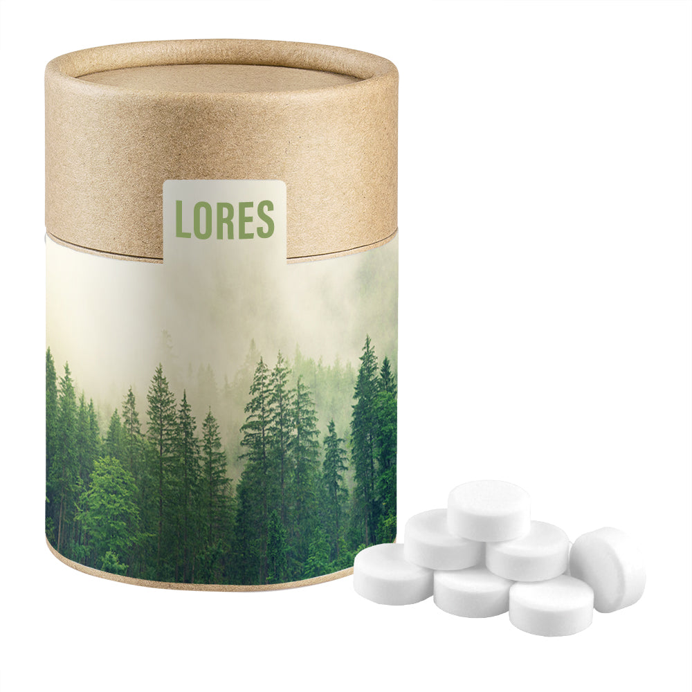 Bio Studentenfutter in der Kraftpapierdose – Bio Pfefferminz Drops, ca. 80 g