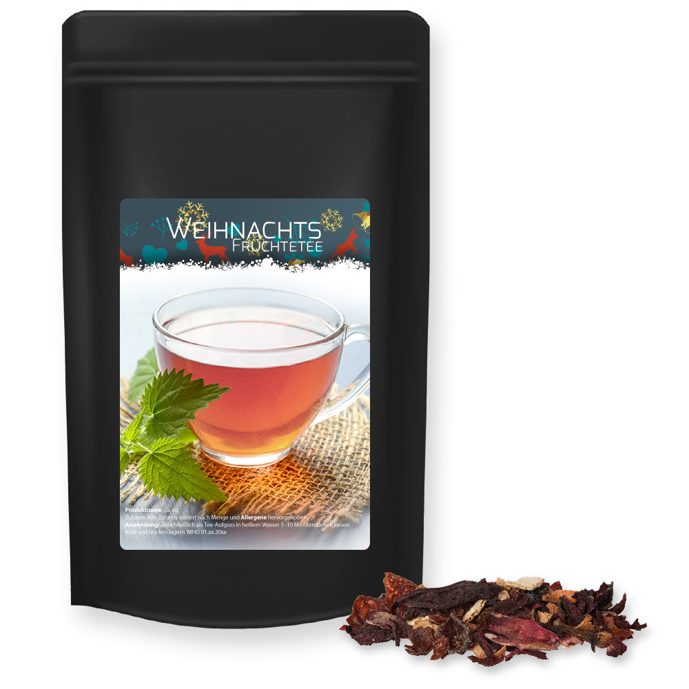 Bio Weihnachtstee im schwarzen Standbeutel Midi – Bio Weihnachts Früchtetee, ca. 55 g