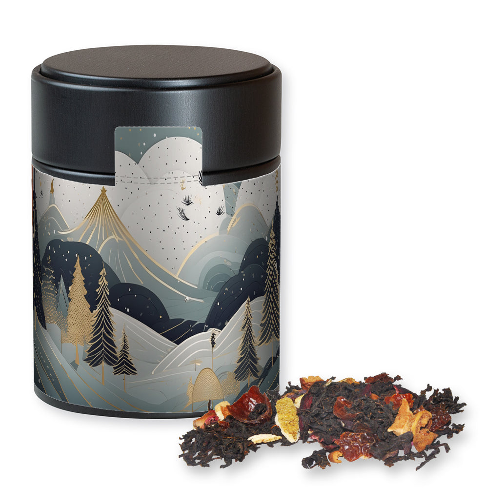 Bio Weihnachtstee in der Metalldose Midi schwarz – Bio Weihnachts Schwarztee, ca. 60 g