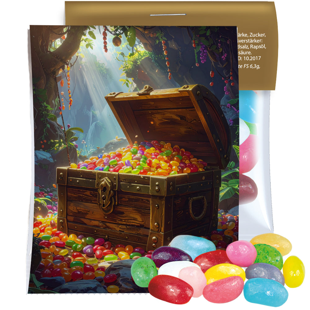 Bonbon und Nuss Mix in der Midi Tüte mit Werbereiter – Jelly Beans sauer Mix, ca. 15 g