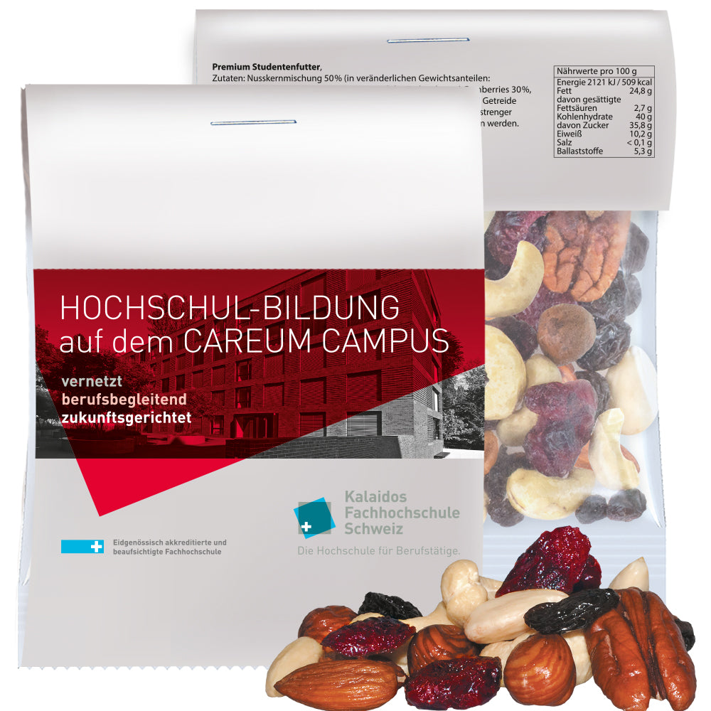 Bonbon und Nuss Mix in der Midi Tüte mit Werbereiter – Premium Studentenfutter, ca. 15 g