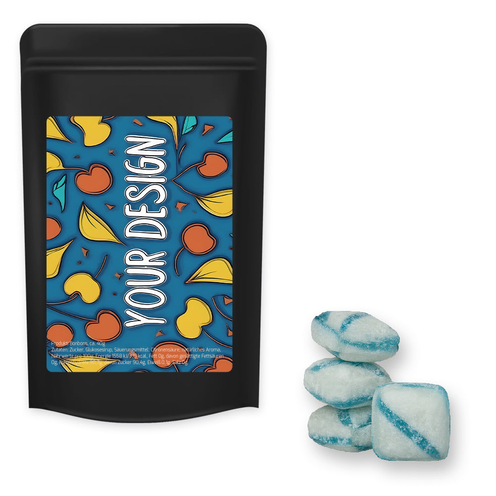 Bonbonmischungen im schwarzen Standbeutel Midi – Frische Brise Bonbons, ca. 80 g