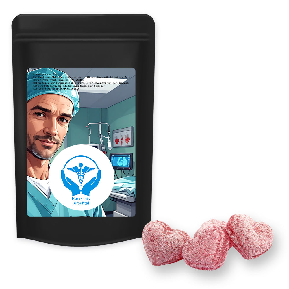 Bonbonmischungen im schwarzen Standbeutel Midi – Kirschbonbons mit Magnesium, ca. 80 g