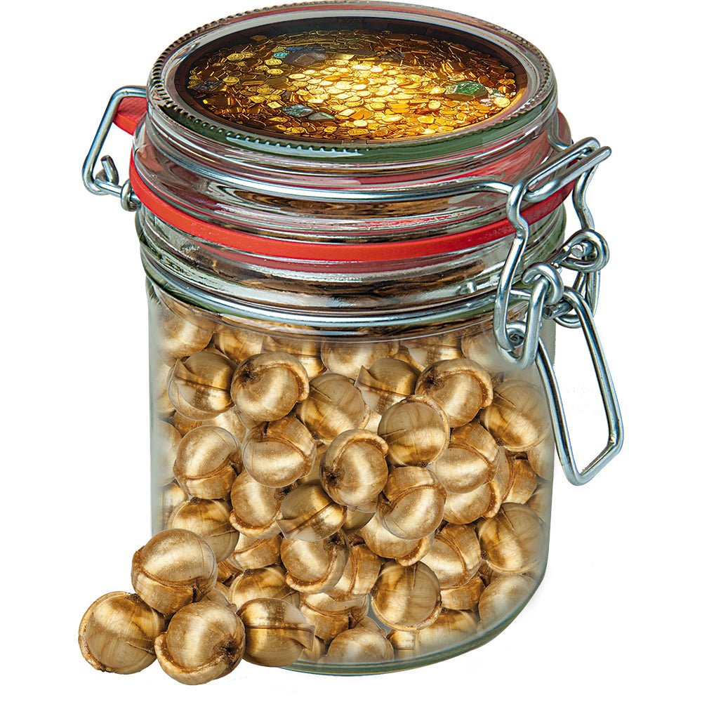 Bonbons im Glas Maxi mit Etikett – Goldnüsse Bonbons, ca. 200 g