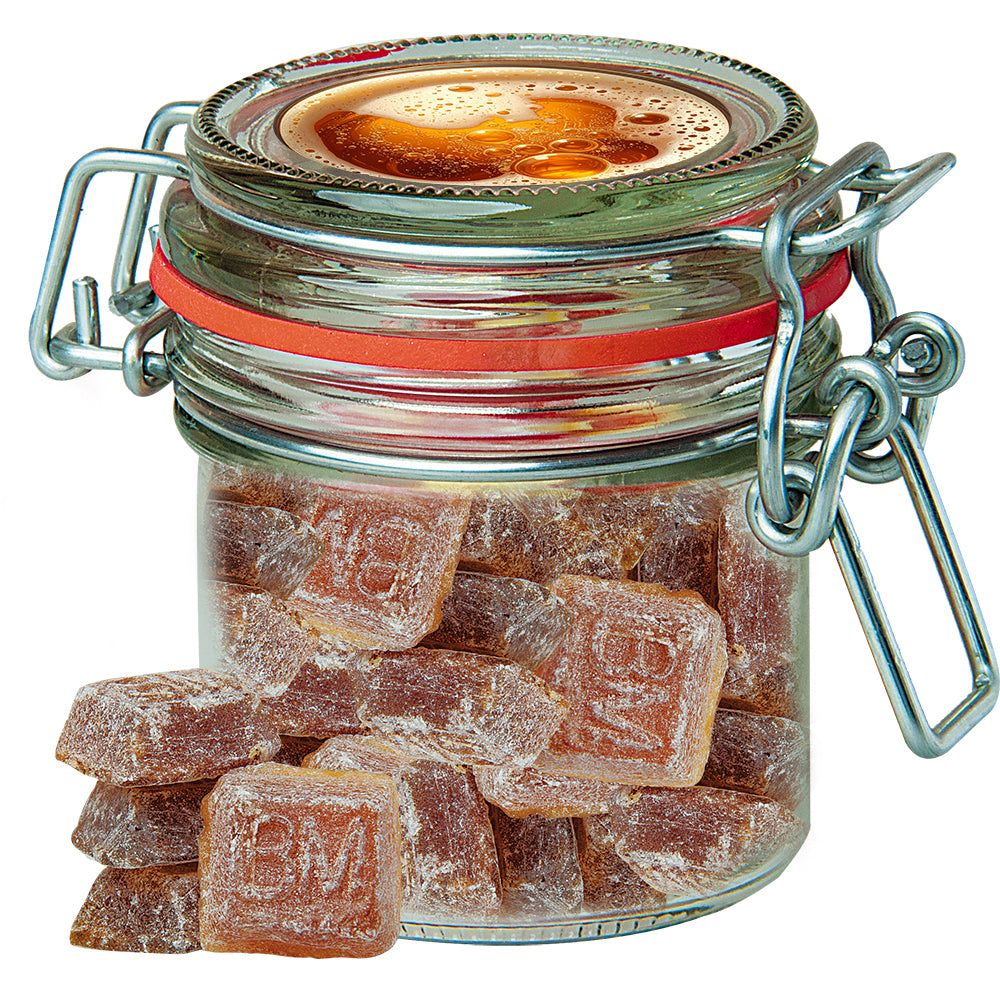 Bonbons im kleinen Glas mit Etikett – Bayrisch Malz Bonbons, ca. 60 g