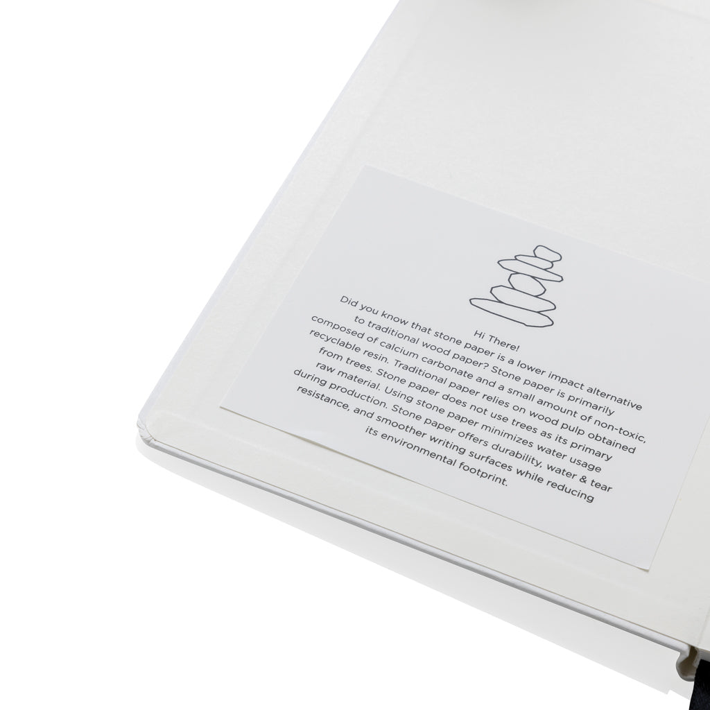 Craftstone A5 Notizbuch aus recycelt. Kraft- und Steinpapier – weiß