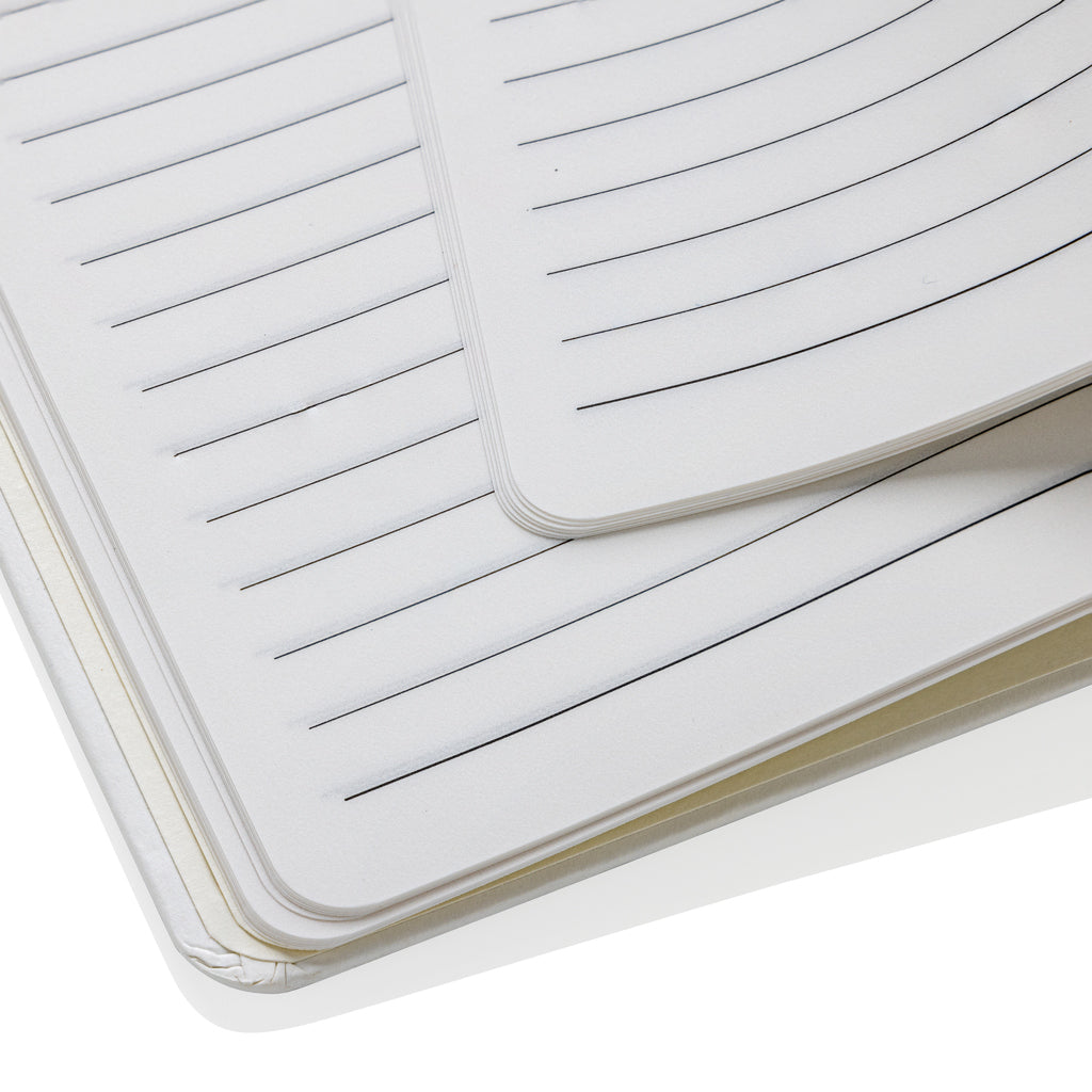 Craftstone A5 Notizbuch aus recycelt. Kraft- und Steinpapier – weiß