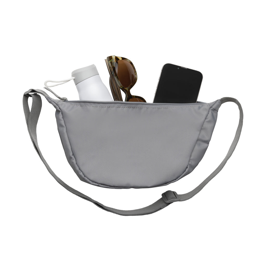 Crescent AWARE™ RPET Half-Moon Sling Tasche – Silbergrau